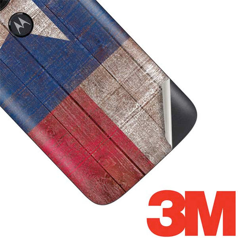 Texas Flag Dark Wood Moto E5 Play Skin